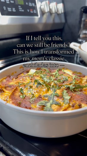 Growing up, my mom rolled red chili enchiladas with ground beef, cheddar cheese, and Las Palmas enchilada sauce. Craving those flavors but wanting a simpler method, I created this quick casserole . Here’s how to make them! | Celia Navarrette