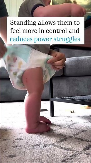 Stand up diapering hack for toddlers!