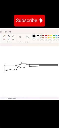How to draw sniper rifle in ms paint | paint in computer| sniper #drawing #art