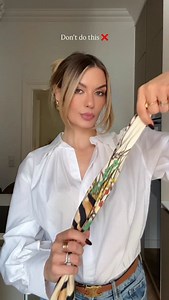 This is your sign to try this silk scarf hack 🐅 #fashionhacks #scarfhacks #scarfstyling | Paulina Kurka