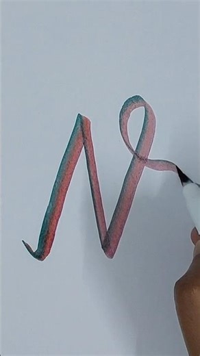 How to write multicolor letter N using DOMS brush pens| Easy calligraphy for beginners and kids|#art