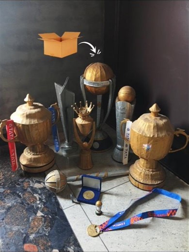 how to make world cup trophy with cardboard