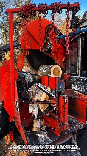 Powerful Log Splitter Machine Turning Wood into Firewood Fast 🔥.