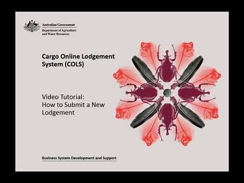 COLS Cargo Online Lodgement System: How to Submit a New Lodgement