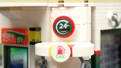 2-in-1 Modular City Garage & Shop Building Kit with LED Lights, Compatible with Lego City Sets, Architecture Toy for Ages 10+ (1637 Pieces)