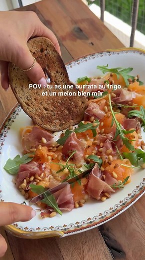 Stracciatella, melon et jambon serrano — recette estivale facile