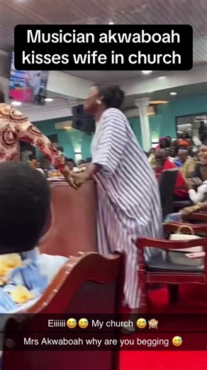 Akwaboah's Romantic Kiss with His Wife in Church