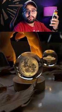 3D Crystal Ball Lamp🌖#shortsfeed #lamp #moon #gift #decoration