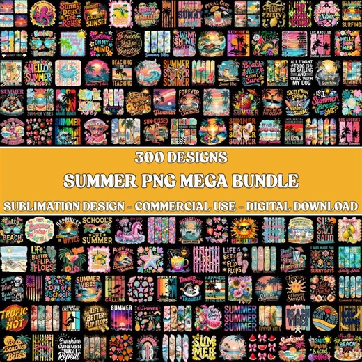 Summer PNG Bundle, Beach Vibes Clipart, Trendy Coquette Designs, Digital Download - Etsy