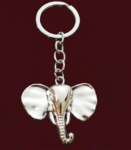 Elephant Head Keychain Animal Wildlife Charm Gift - Etsy