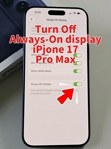 Turn off always on display iPhone 17 pro max