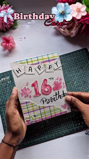 DIY 16th Birthday Card Idea! 💖✨ #shorts #birthday #youtubeshorts