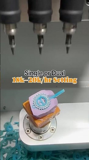 See how the jewelry wax setting machine handles 18,000–20,000 diamonds per hour.