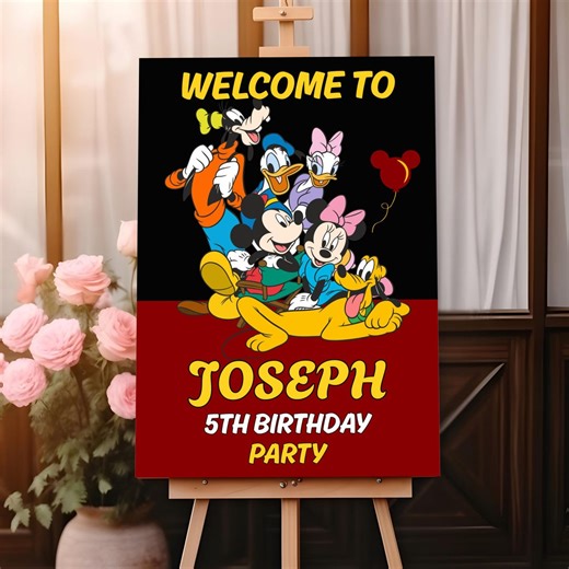 Mickey Mouse Clubhouse Birthday Welcome Sign Mickey Mouse Happy Birthday Banner Mickey Welcome Poster Sign Printable Mickey Welcome Board - Etsy