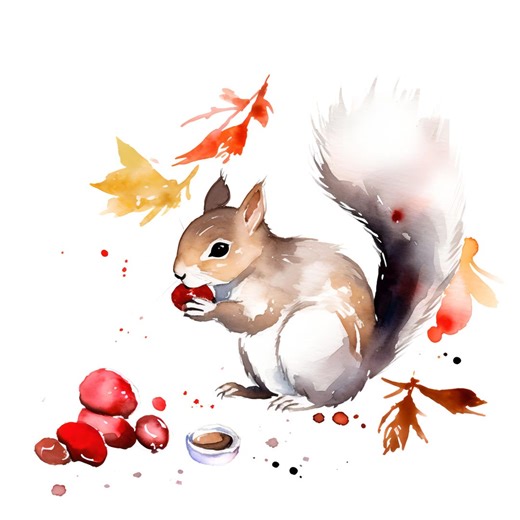 4X Squirrel Sticker Set Watercolor Car Stickers Forest Animals Autumn Decoration Vinyl Waterproof Laptop Nature - Etsy