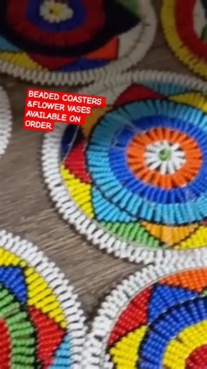 BEADED COASTERS & VASES. #shorts #beadedcoaster