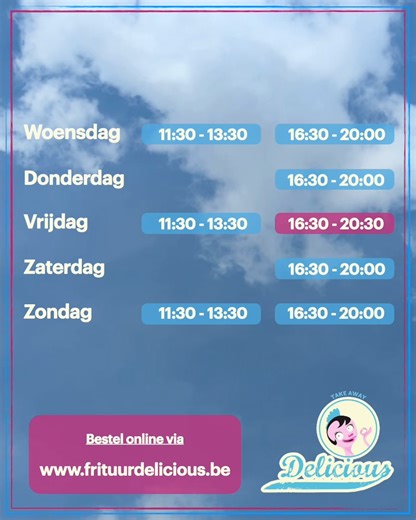 We zijn terug! 🍟 Na een weekje rust is je favoriete frituur vanaf vandaag weer open. Tijd om jezelf te trakteren op de lekkerste frietjes & snacks! 🤩 Tot straks? | Frituur Delicious