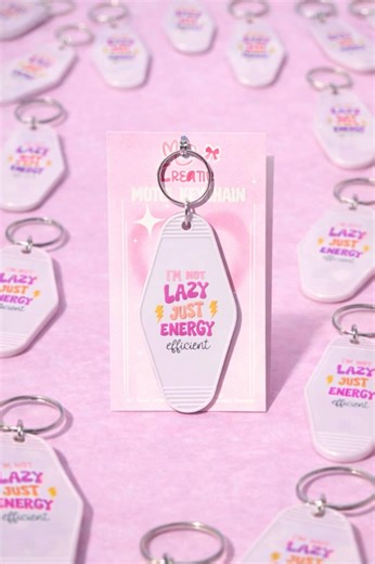 Funny Motel Keychain | I'm Not Lazy, Retro Style - Etsy