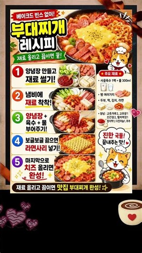 사 먹을 필요 없습니다.. 진한 국물 끝내주는 부대찌개 황금레시피