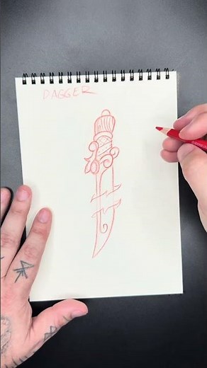 How to draw a traditional dagger