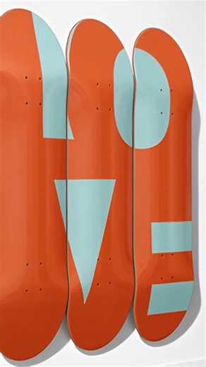 Geometric Bauhaus – Minimalist Triptych Skateboard Wall Art
