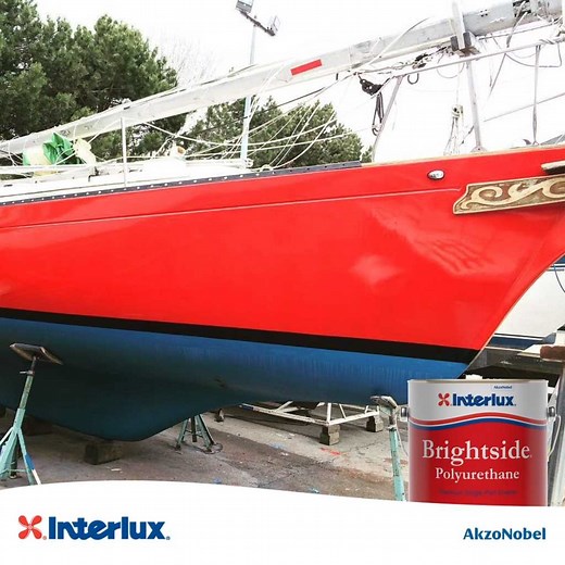A bright, high gloss finish with Interlux Brightside Polyurethane. Achieve a sprayed-on look from a brushed-on finish. https://fal.cn/3h6Je | Interlux Yacht Paint