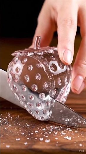 🍓 Cutting a Glass Strawberry 😱 | Hyper Realistic ASMR | Satisfying Art #asmr #aiart