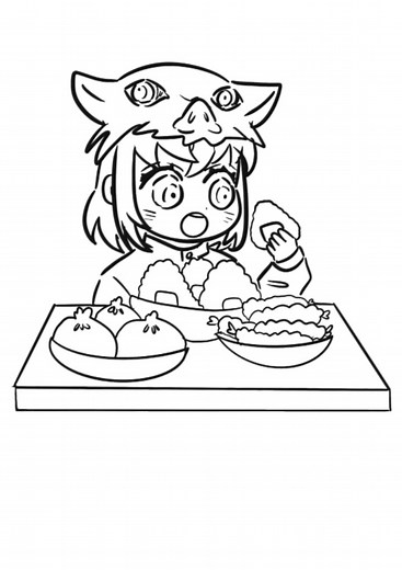 Inosuke Comiendo Solo: Arte y Animación