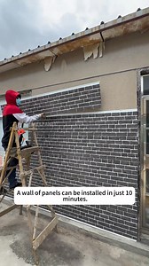 Brick aesthetic, zero maintenance. Discover the game-changing metal tile panels. Our embossed metal panels combine: 🎨 Endless design possibilities 🛡️ Superior weather & fire resistance ⚡ Quick & easy installation #DesignInspiration #Construction #ExteriorDesign #HomeImprovement #MetalCladding#sandwichpanel | Wendy You