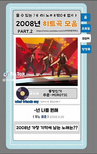 2008년 가요계의 히트곡 모음 PART.2