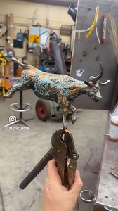 716K views · 10K reactions | I tried a new patina! Let me know what you think in the comments. ⚡️⚡️ #cows #cowboys #montana #texas #wyoming #dakota #colorado #west #north #east #south #ranch #rodeo #copper #bronze #welding #grinding #hashtag | Clint Lesh | Facebook