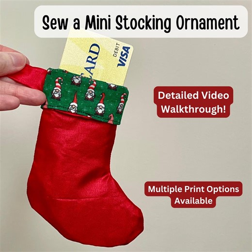How to Sew a Mini Stocking PDF Pattern | PDF Sewing a Mini Stocking Guide | Mini Christmas Stocking Pattern | Easy Beginner Sewing Patterns - Etsy