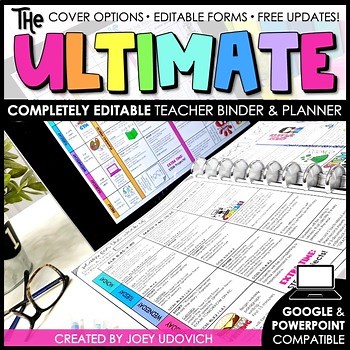 Editable Teacher Planner | Teacher Binder 2025-2026 | Back to School