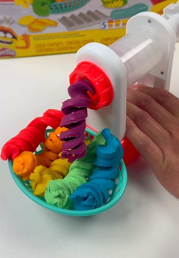 DIY Rainbow Play Doh Curly Fries Creation