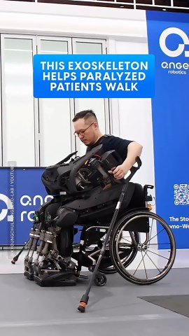 See how this exoskeleton helps a paralyzed patient walk again