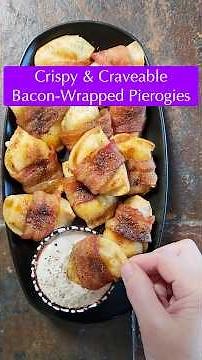 Crispy Baked Bacon Wrapped Pierogies