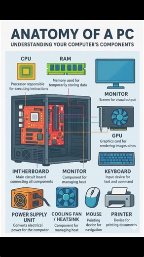 ANATOMY OF A COMPUTER🔥💯 #reels #computer #ComputerScience #computersetup #computertraining #pcsetup #pcservice #fpyシ #computertricks #reelsfypシ #viralvideo #technology #TechUpdate #reelsofinstagram #trendingreel #instagramreels #viralpost #techtips #explorereels #highlights #TechHome | Tech Home