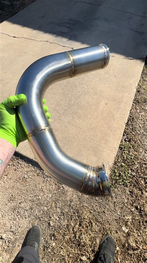 turbo downpipe & wastegate merge fully welded…just need to add o2 bung & Snow Built logo & its a wrap #custom #fabrication #turbo #honda #texas