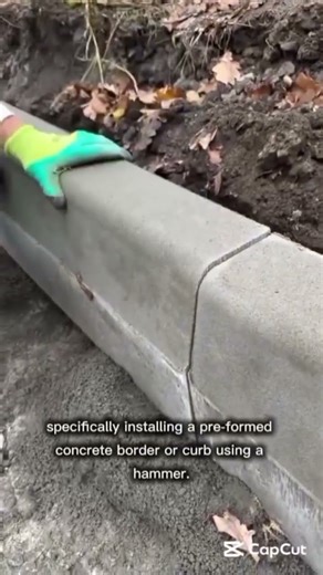 Professional Finish: Aligning and Setting Concrete Landscape Edging#ConcreteEdging#Hardscaping