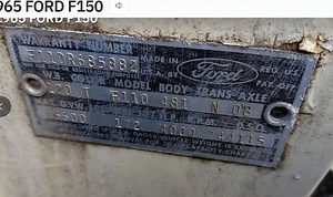 how do i decode my1965 ford f-100 VIN tag? - Ford Truck Enthusiasts Forums