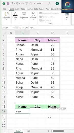 How to Use Sortby function in Excel 😱 #excel #spreadsheetmagic #exceltips #exceltricks #viralvideo