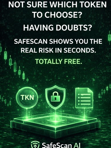 ANALYZE BEFORE YOU BUY. SafeScan shows real risk in seconds. FREE. Want to go further? SafeScan lets you investigate from the token to the wallets behind it: 🔍 Token Analysis • Contract verification • Ownership status • Minting & dangerous functions • Liquidity strength • Distribution analysis ⚠️ Risk Analysis • Real risk score • Hidden red flags • Structural risks most people miss 🐋 Wallet Analysis • Analyze top holder wallets • Check if wallets created dead tokens • Detect risky or unreliabl