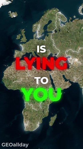 Why All Maps Lie 🤔 #geography #maps #map #learn #facts #fact #reel | real map