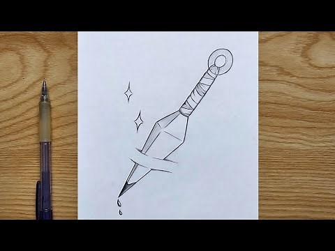 Easy Naruto Art | How to draw Naruto Ninja Kunai step by step | Easy Kunai tutorial