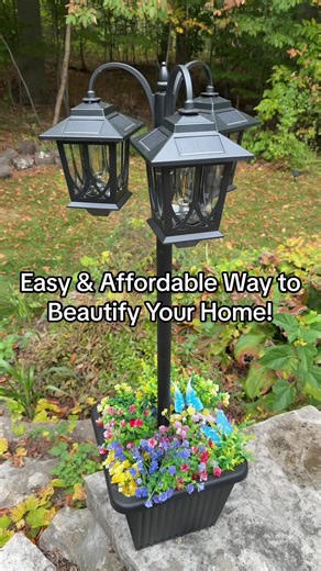 Solar Lamp Posts with Planter