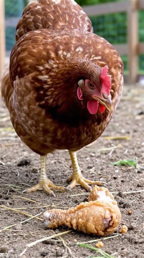 chicken eating chicken 😂 #ai #funny #chicken #comedy #eating #shorts