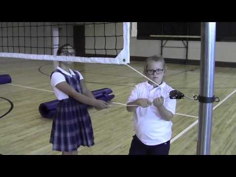 Hartington Women's Volleyball League Net Setup