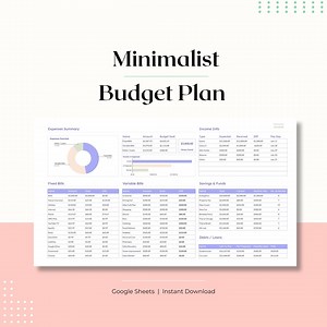Budget Spreadsheet Simple Template for Finance Plan Paycheck Tracker - Etsy Canada