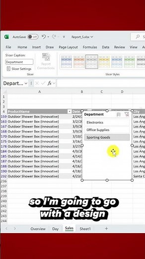 Use Slicers to Filter Excel Data #shorts