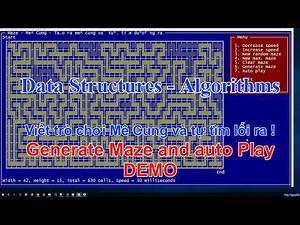 080 - C++ Data Structures - Algorithms - Generate Maze + Auto Play - tạo mê cung và tự tìm lối ra .